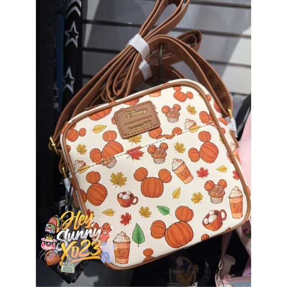 Loungefly Disney Mickey Mouse Fall Treats Crossbody Bag - Picture 1 of 5